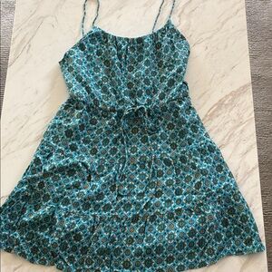 Alice + Olivia Teal Print Mini Dress